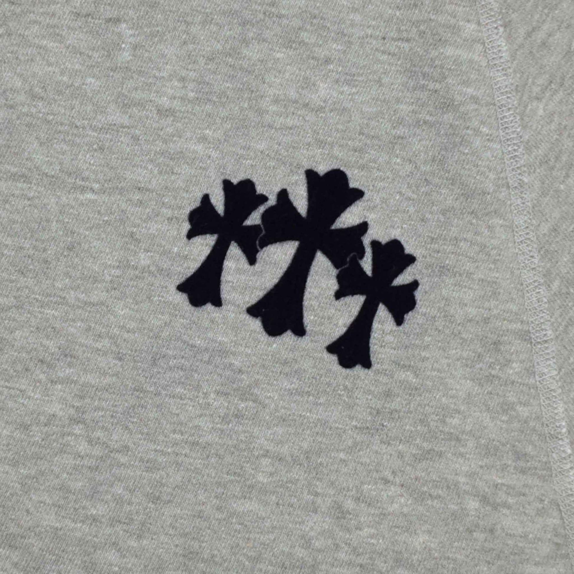 Chrome Hearts Women's Triple Cross CH Flocked Crewneck in Grey