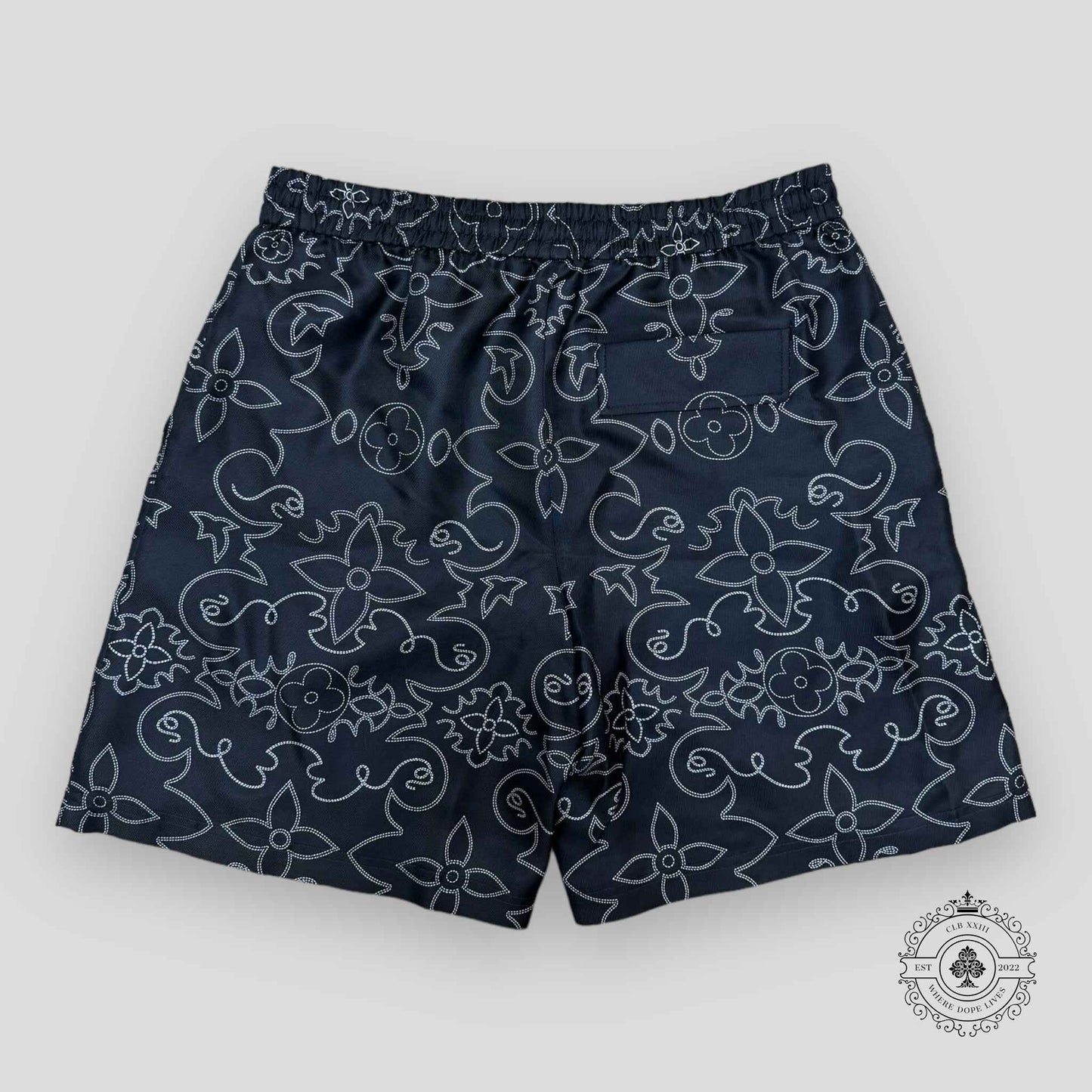Louis Vuitton Arabesque Printed Silk Shorts in Black/White