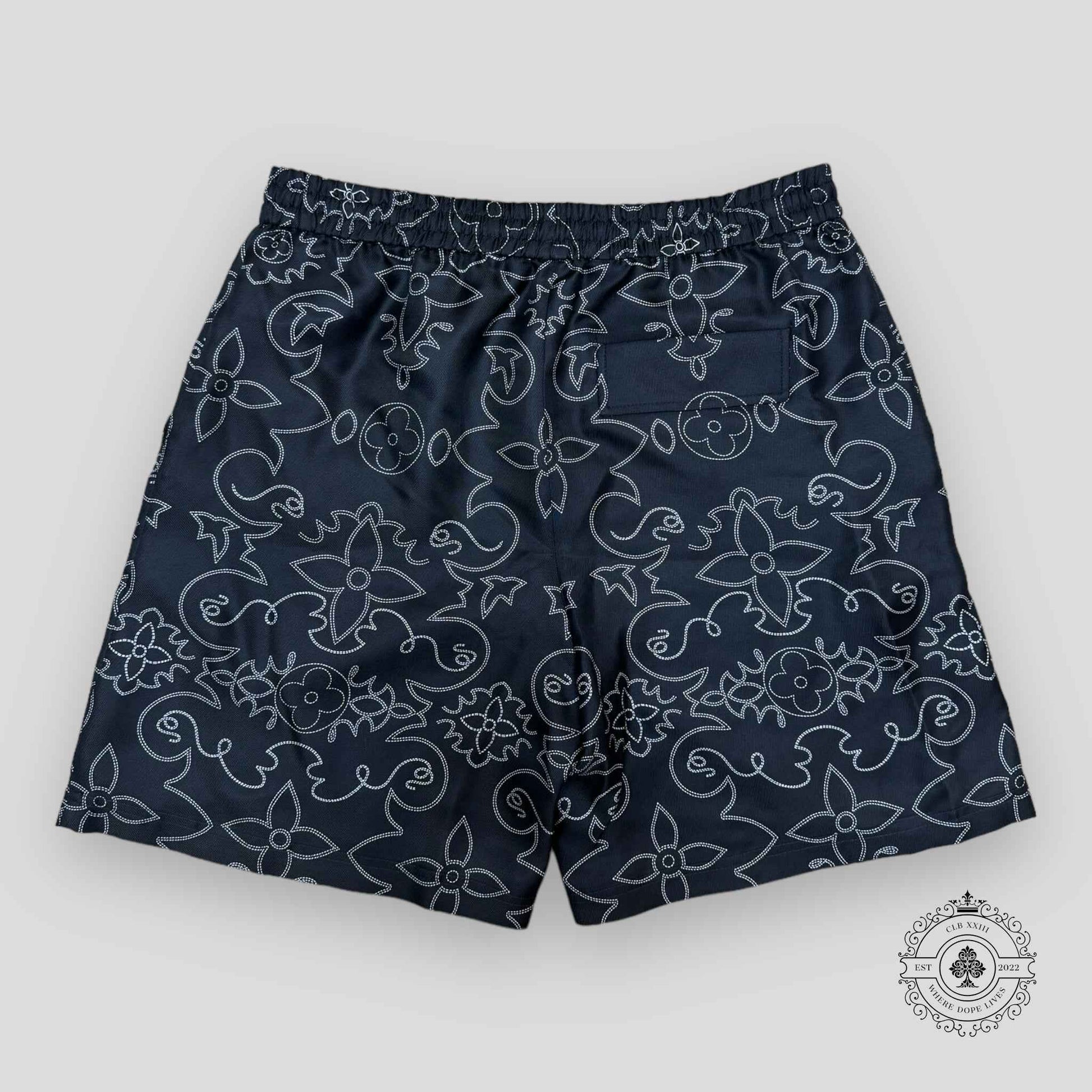 Louis Vuitton Arabesque Printed Silk Shorts in Black/White