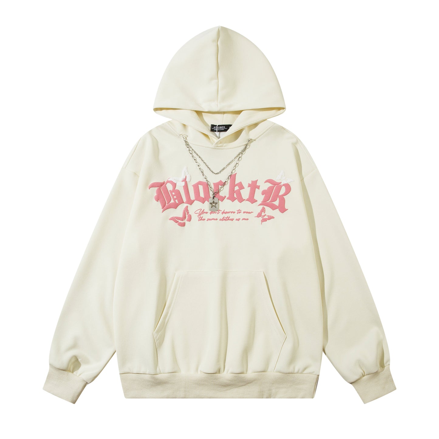 Gothic Butterfly Print Oversized Hoodie - Dark Aesthetic Y2K | LuxuryUrbanwear