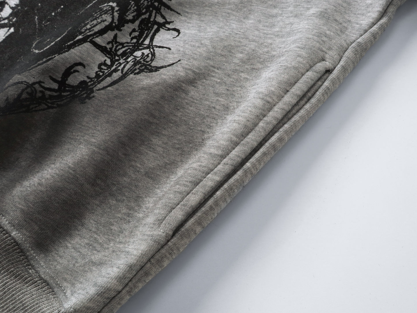 Gothic Distressed Print | Zip-Up Hoodie - Luxuryurbanwear