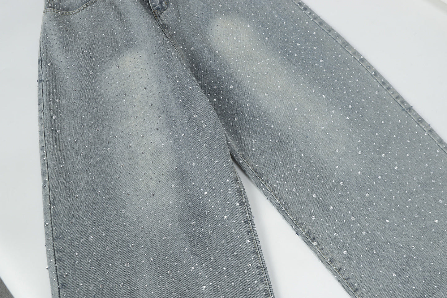 Sparkling Rhinestone | Denim jeans - Luxuryurbanwear