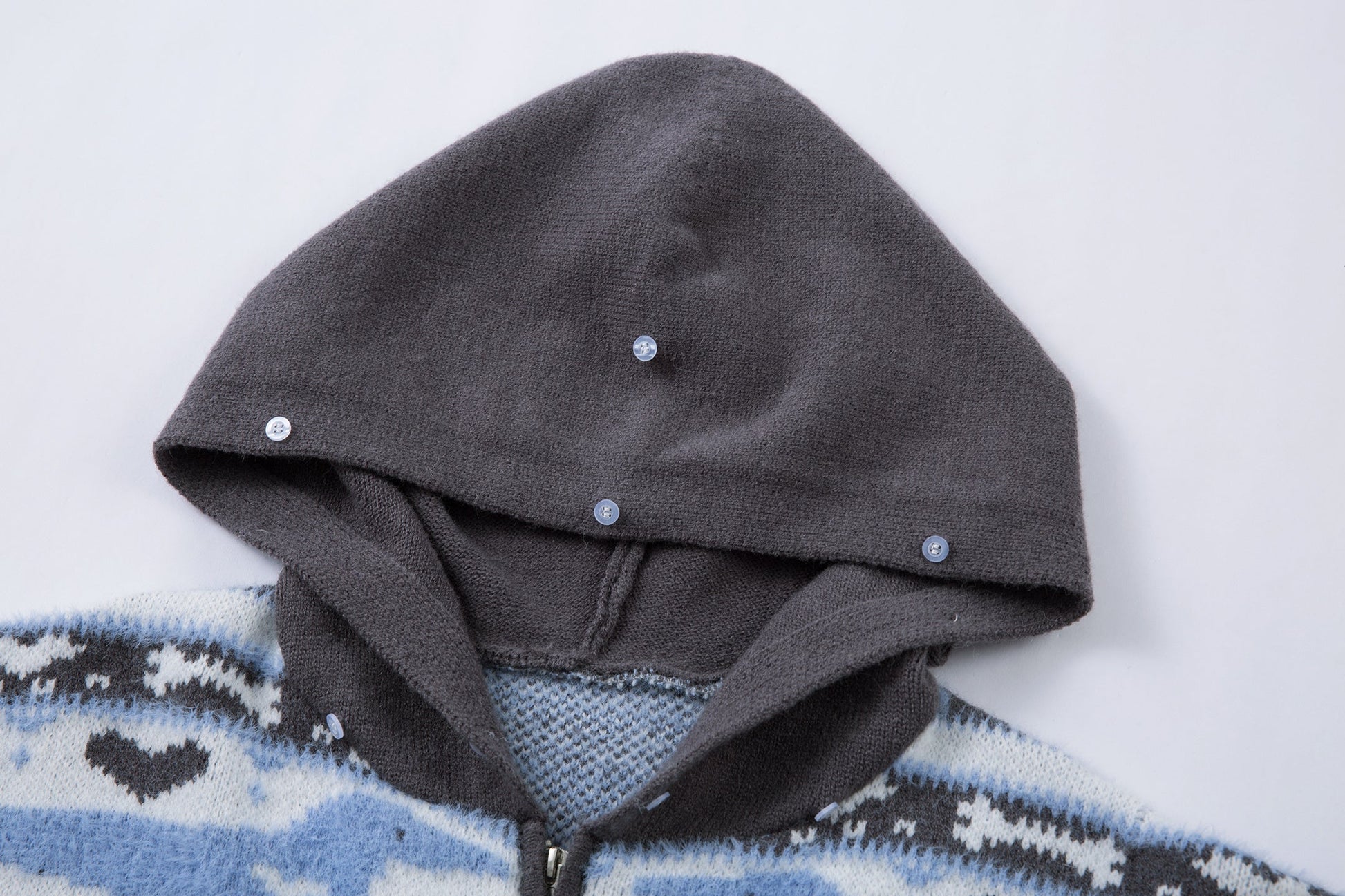 Powder Star | Striped Knit Hoodie with Faux Fur Hood - Luxuryurbanwear