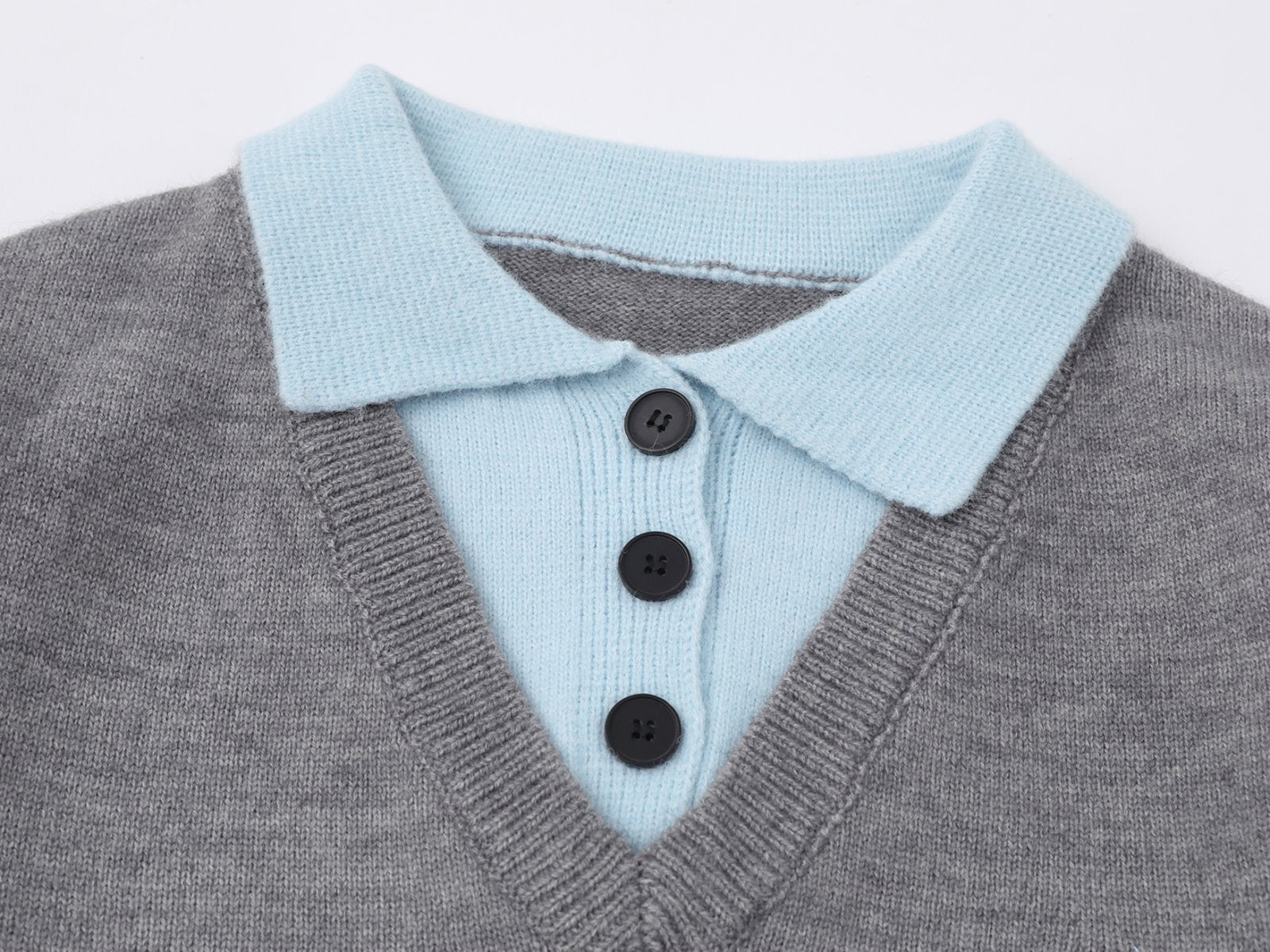 Classic Line | Contrast Collar Knit Polo Sweater - Luxuryurbanwear