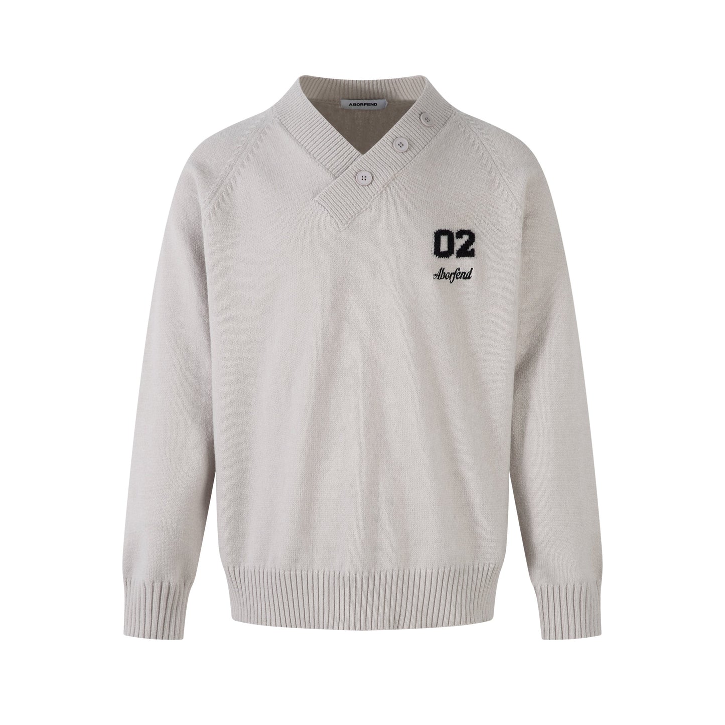Varsity Button | Mock Neck Knit Sweater - Luxuryurbanwear