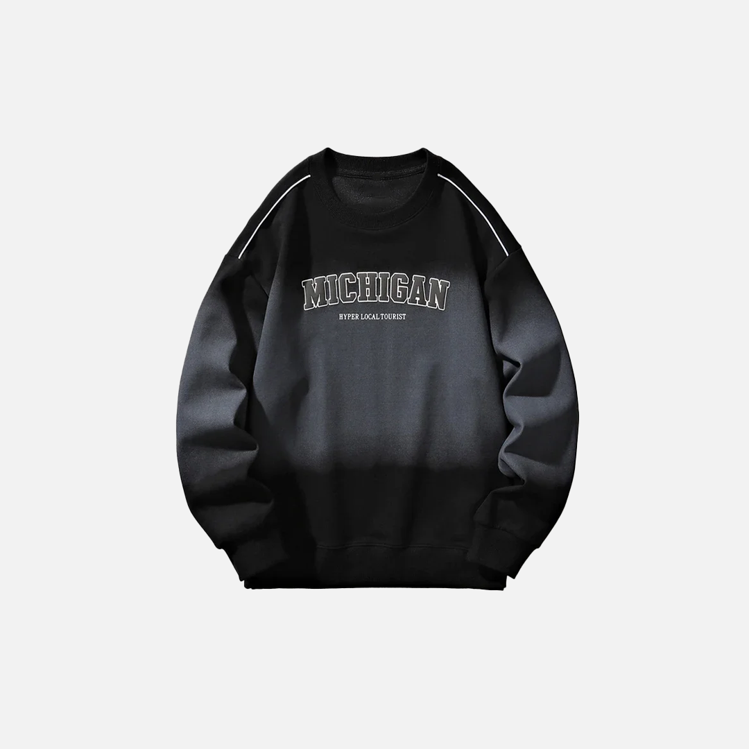 Gothic Oversized Gradient Letter Printed Sweatshirt - Luxuryurbanwear