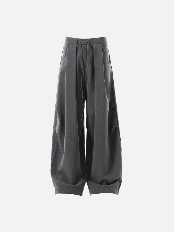 Y2K Folded Wide Leg Western Casual Pants - Luxuryurbanwear