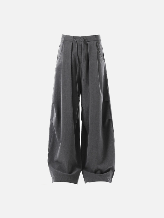 Y2K Folded Wide Leg Western Casual Pants - Luxuryurbanwear
