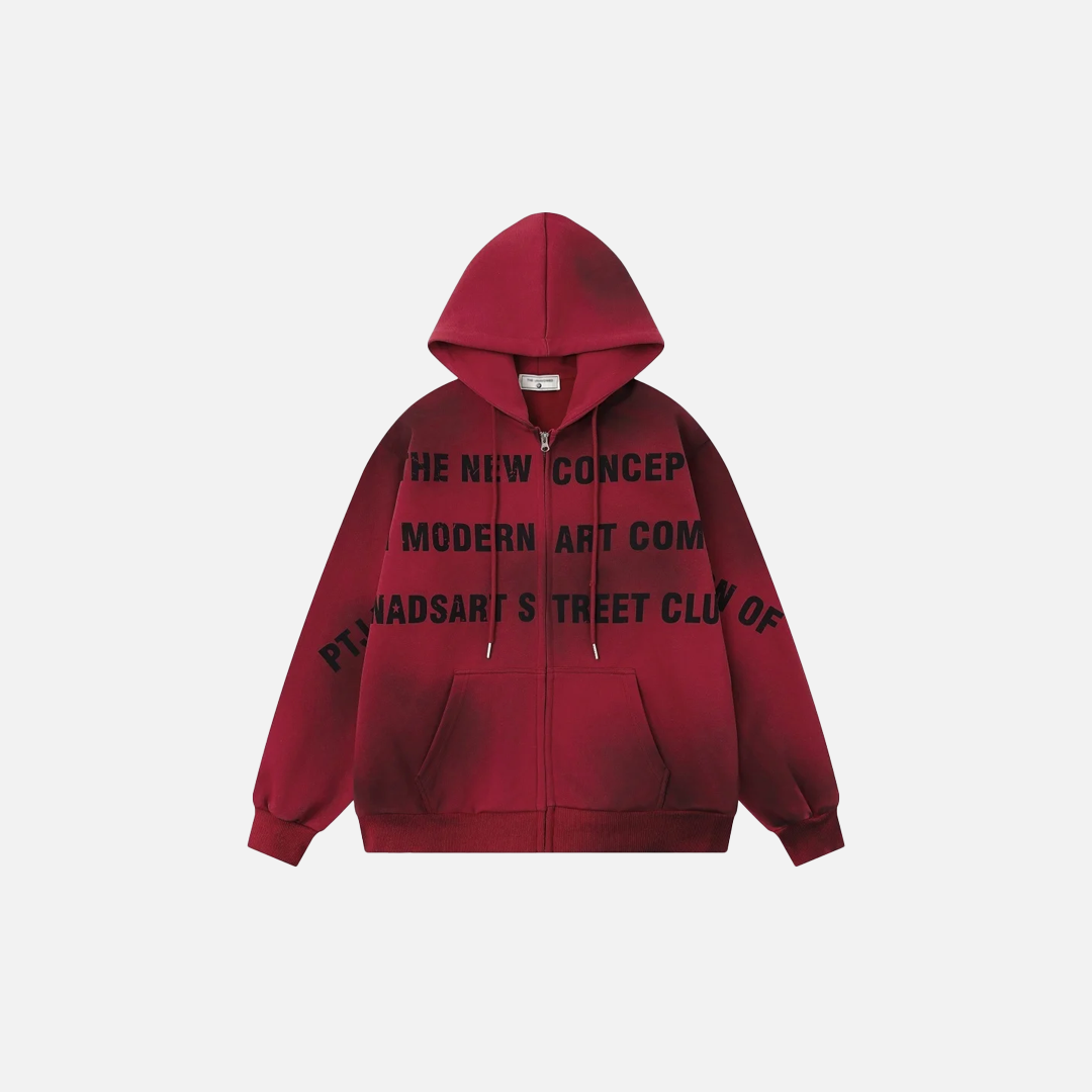 Streetwear Faded Letter Print Loose Hoodie - Luxuryurbanwear