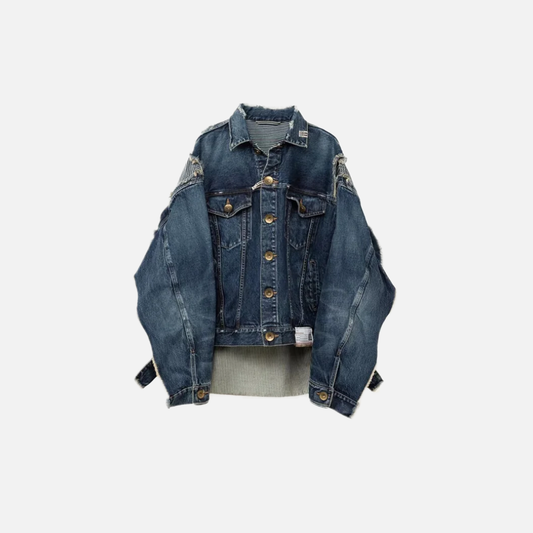 Flattering Streetwear Ripped Casual Denim Jacket - Luxuryurbanwear