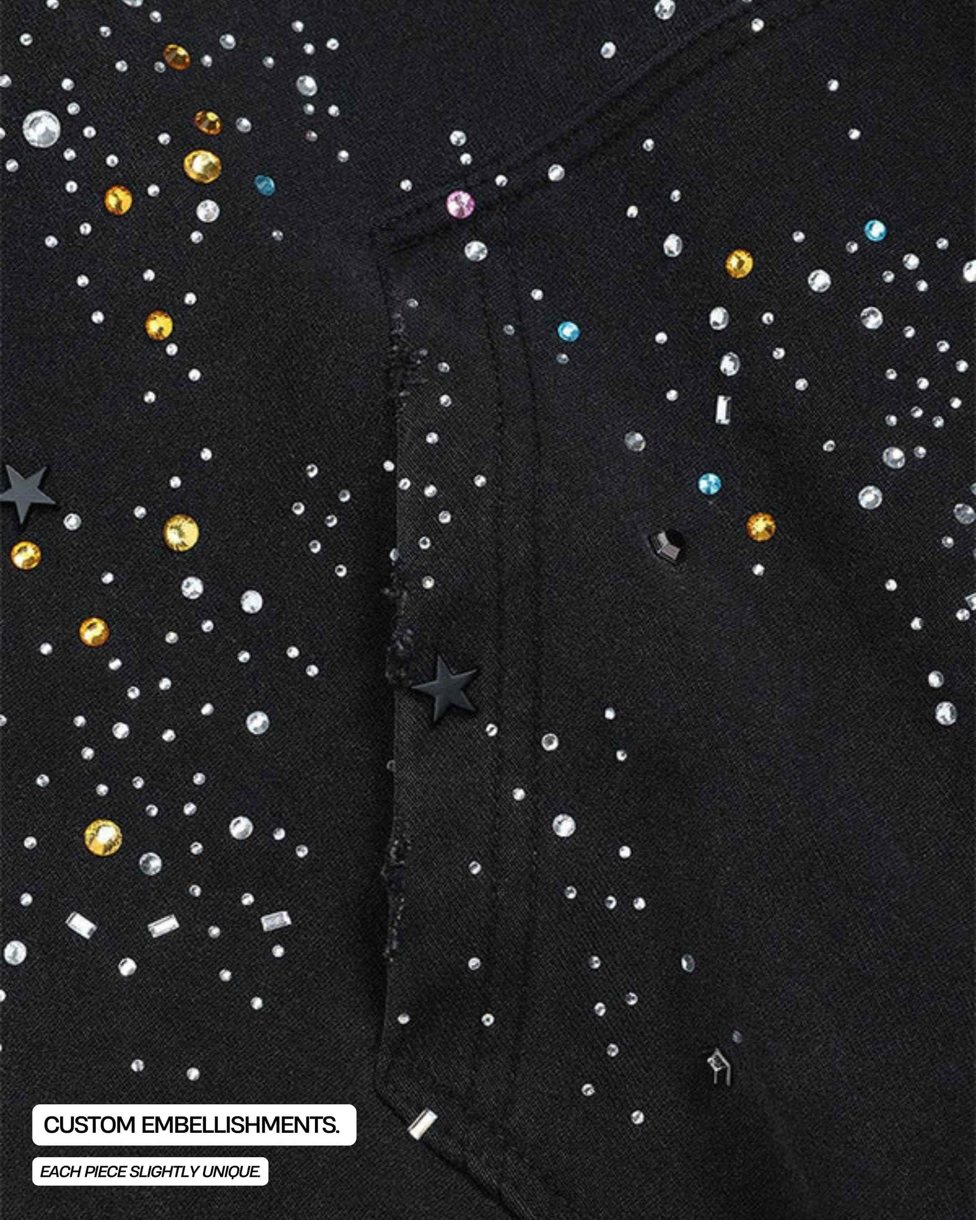 Zip Up Hoodie Rhinestone