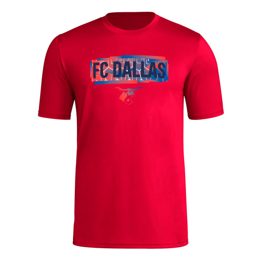 adidas Mens Short Sleeve Pre-Game T-Shirt Team Power Red/Fc Dallas 3X-Large