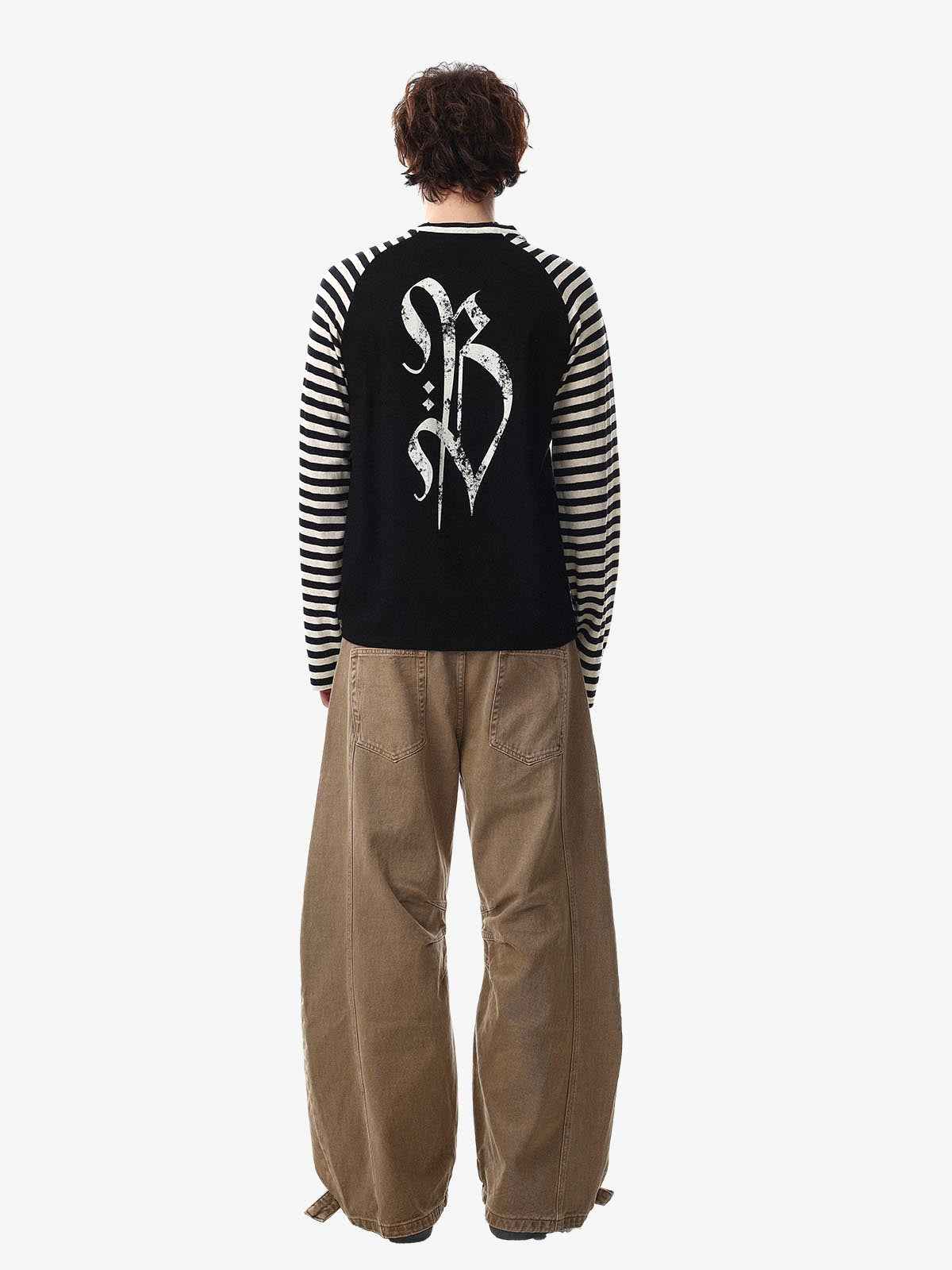 Cross Graphic Stripe Raglan Long Sleeve T-Shirt