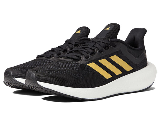 adidas Womens Pureboost 22 Running Shoe Black/Gold Metallic/Carbon 6