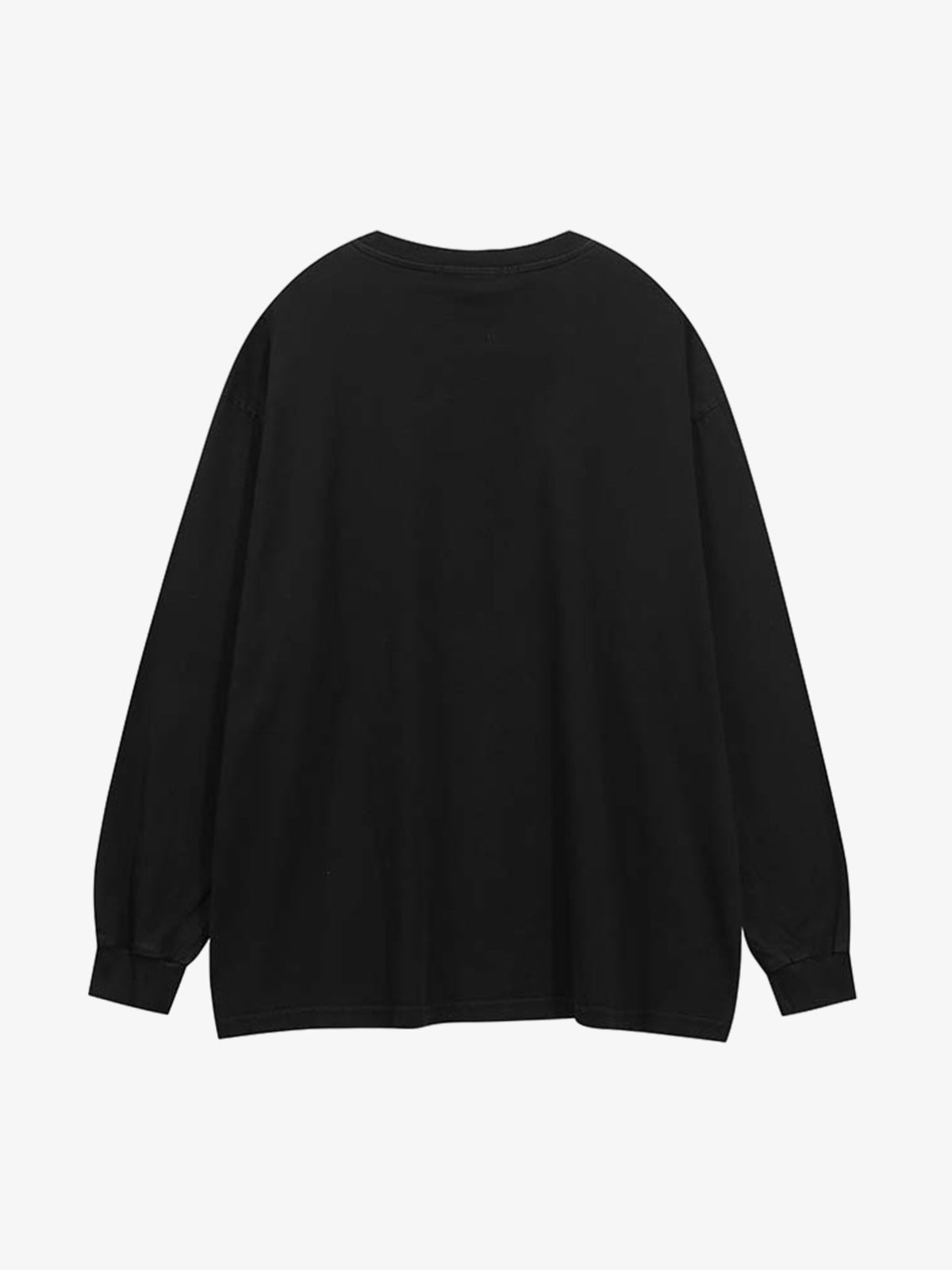 Letter Printed Washed Distressed Gradient Long Sleeve T-Shirt - Luxuryurbanwear