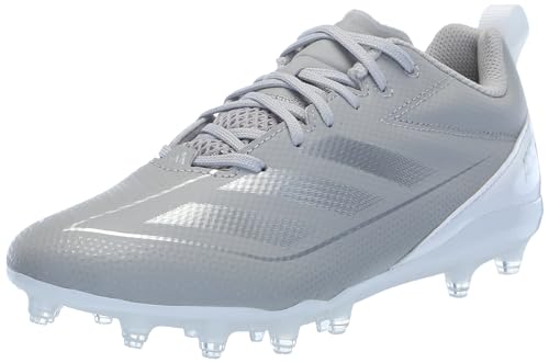 adidas Adizero Electric.2 American Football Sneaker Grey/Silver Metallic/White 1 US Unisex Little Kid