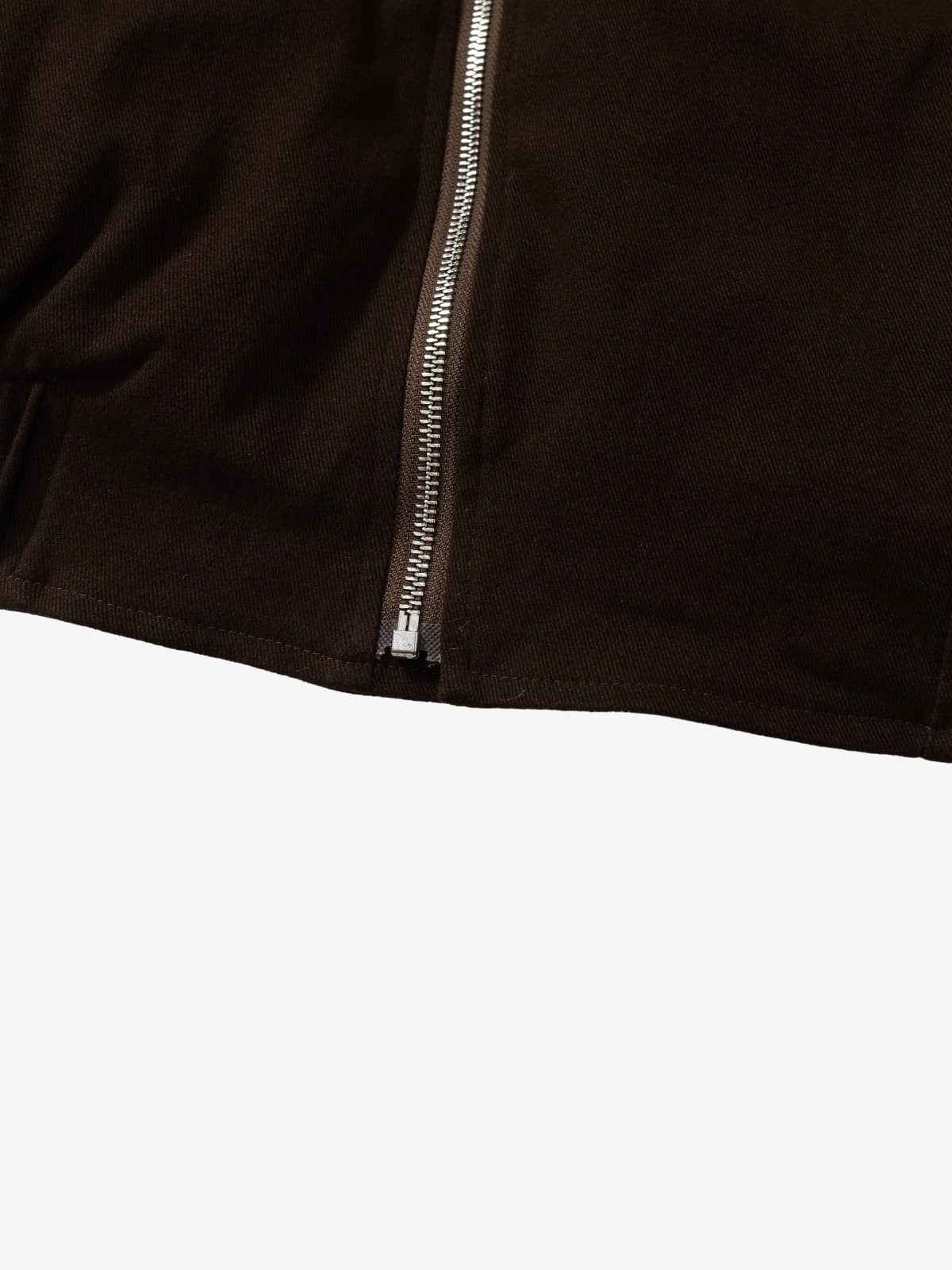 Street Punk Oblique Zipper Lambswool Collar Quilted Jacket