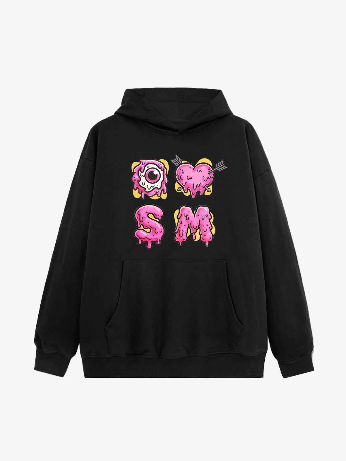 Street Dripping Letter Eyeball Graffiti Hoodie