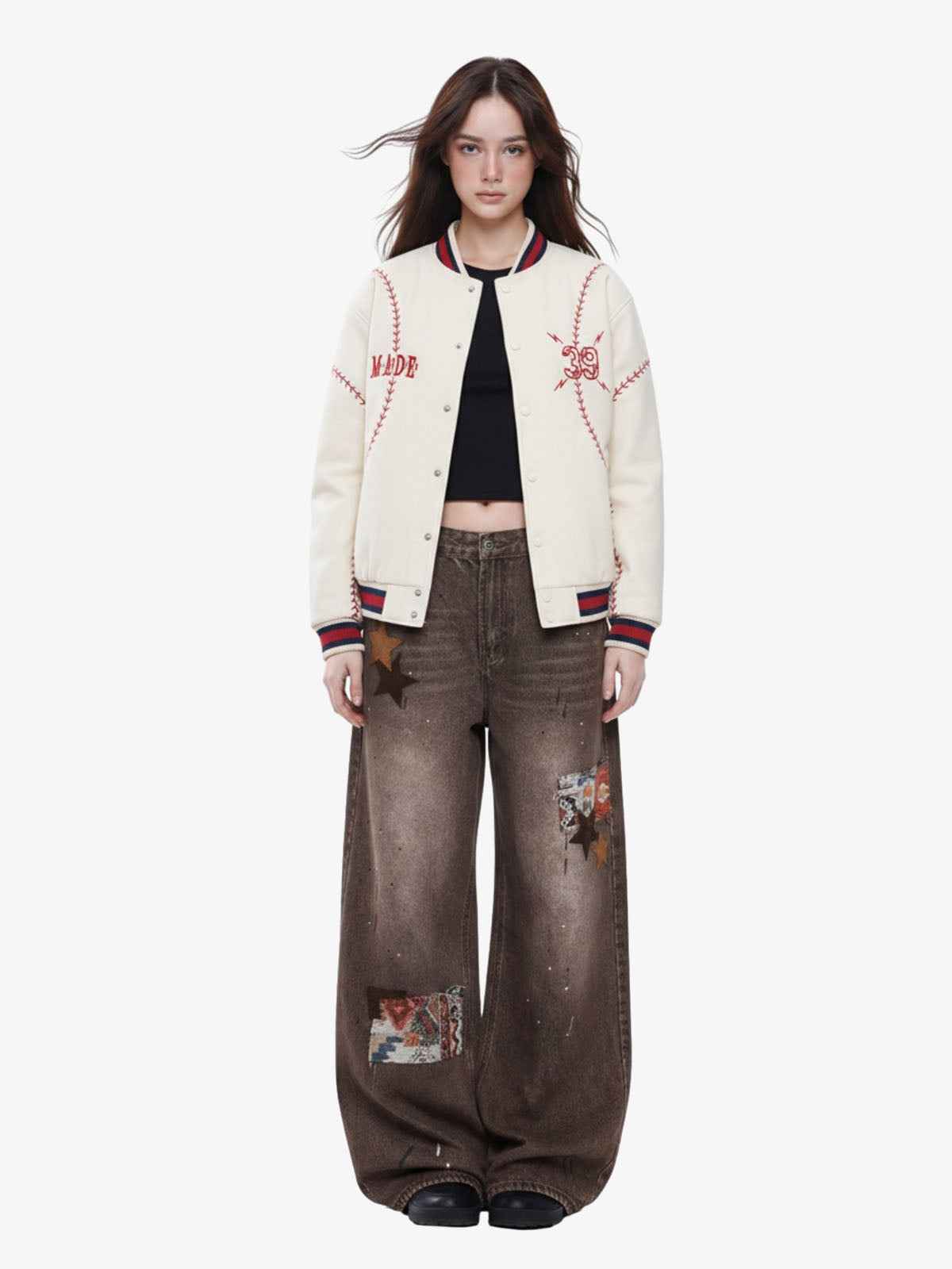 Baseball Stitch Embroidered Varsity Jacket