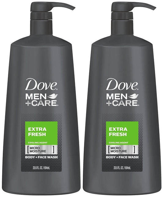 Dove Men+Care Body Wash Extra Fresh 23.5 Ounce (Pack of 2)