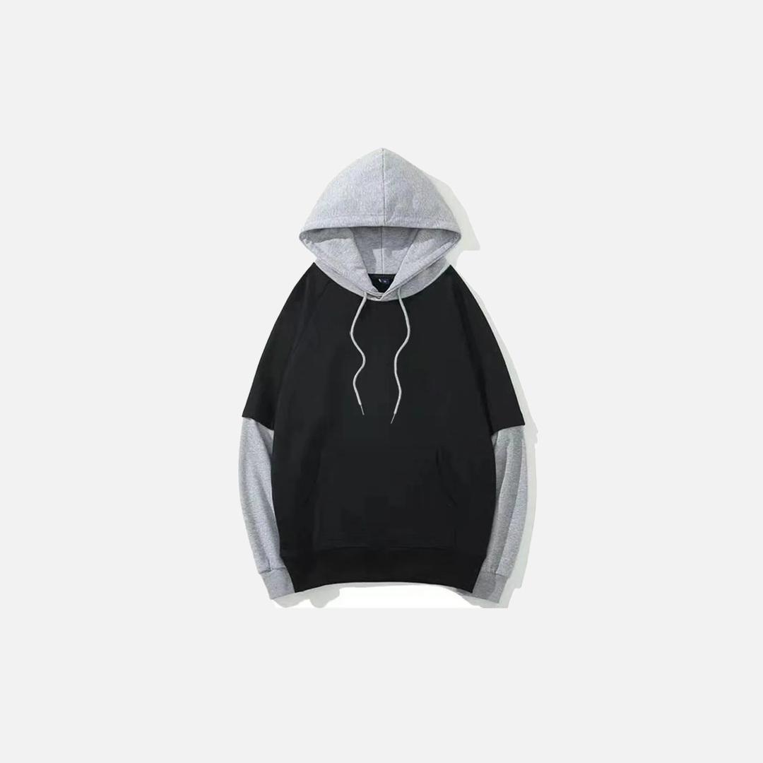 Y2K Streetwear Black Oversize Patchwork Hoodie - Luxuryurbanwear