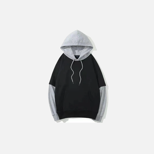 Y2K Streetwear Black Oversize Patchwork Hoodie - Luxuryurbanwear