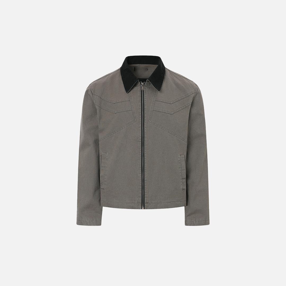 Stylish Color Block Stand Collar Retro Utility Jacket - Luxuryurbanwear