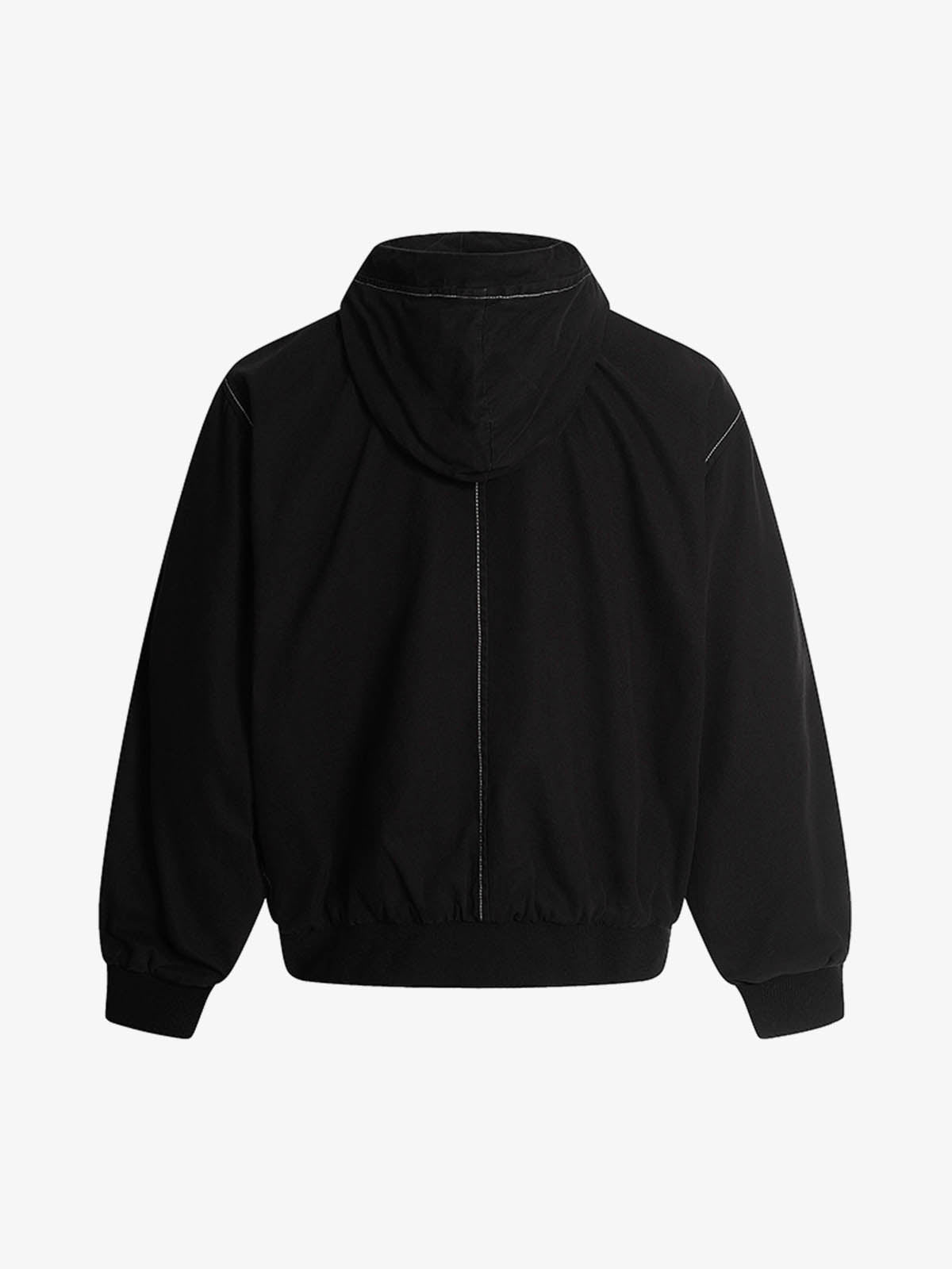Contrast Stitch Hooded Zip Jacket - Luxuryurbanwear