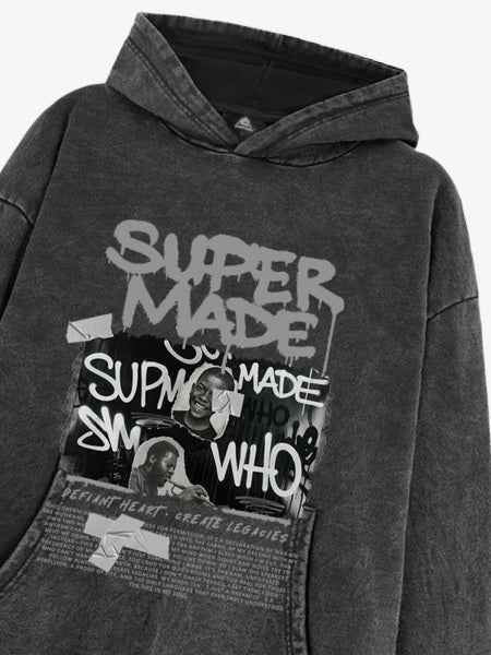 Trendy Retro Graffiti Character Hoodie