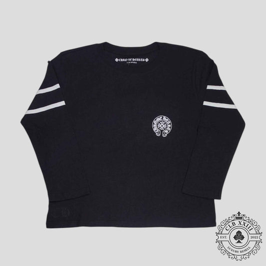 Chrome Hearts 33 Horseshoe Logo Women's Long Sleeve Tee in Black