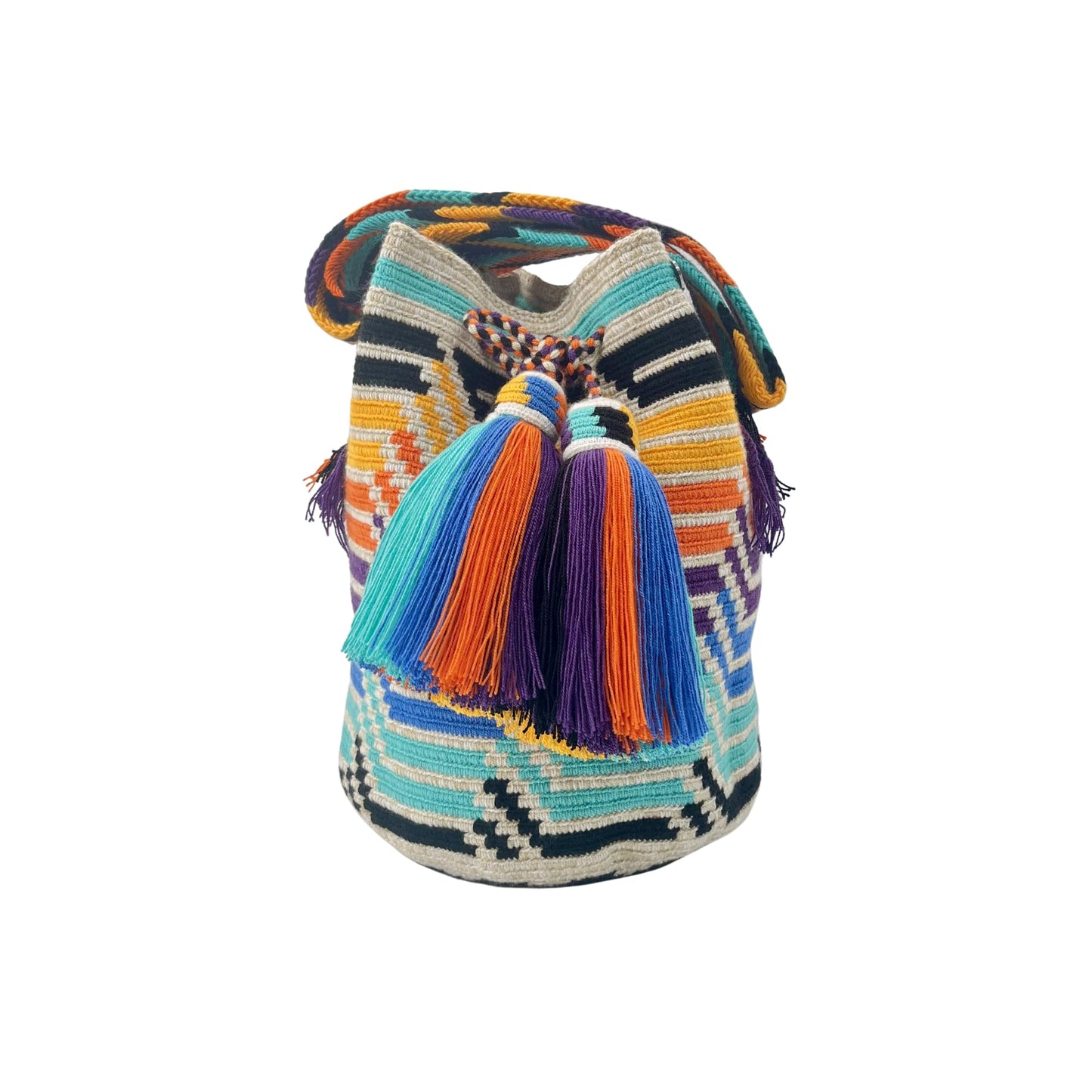 Authentic Wayuu Bag - Large Handmade Colombian Mochila - Handwoven Tribal Crossbody Shoulder Bag for Women - Unique