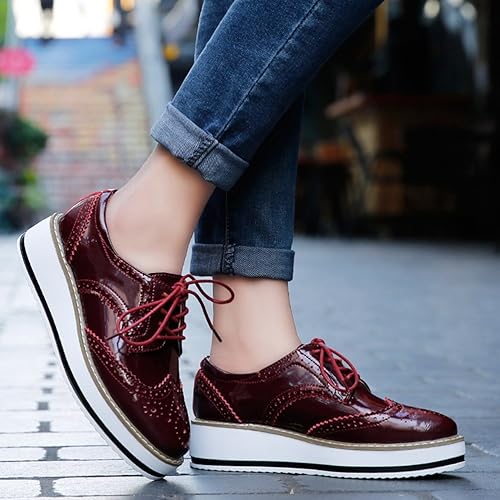 LUW Striped Platform Oxford Shoes Woman