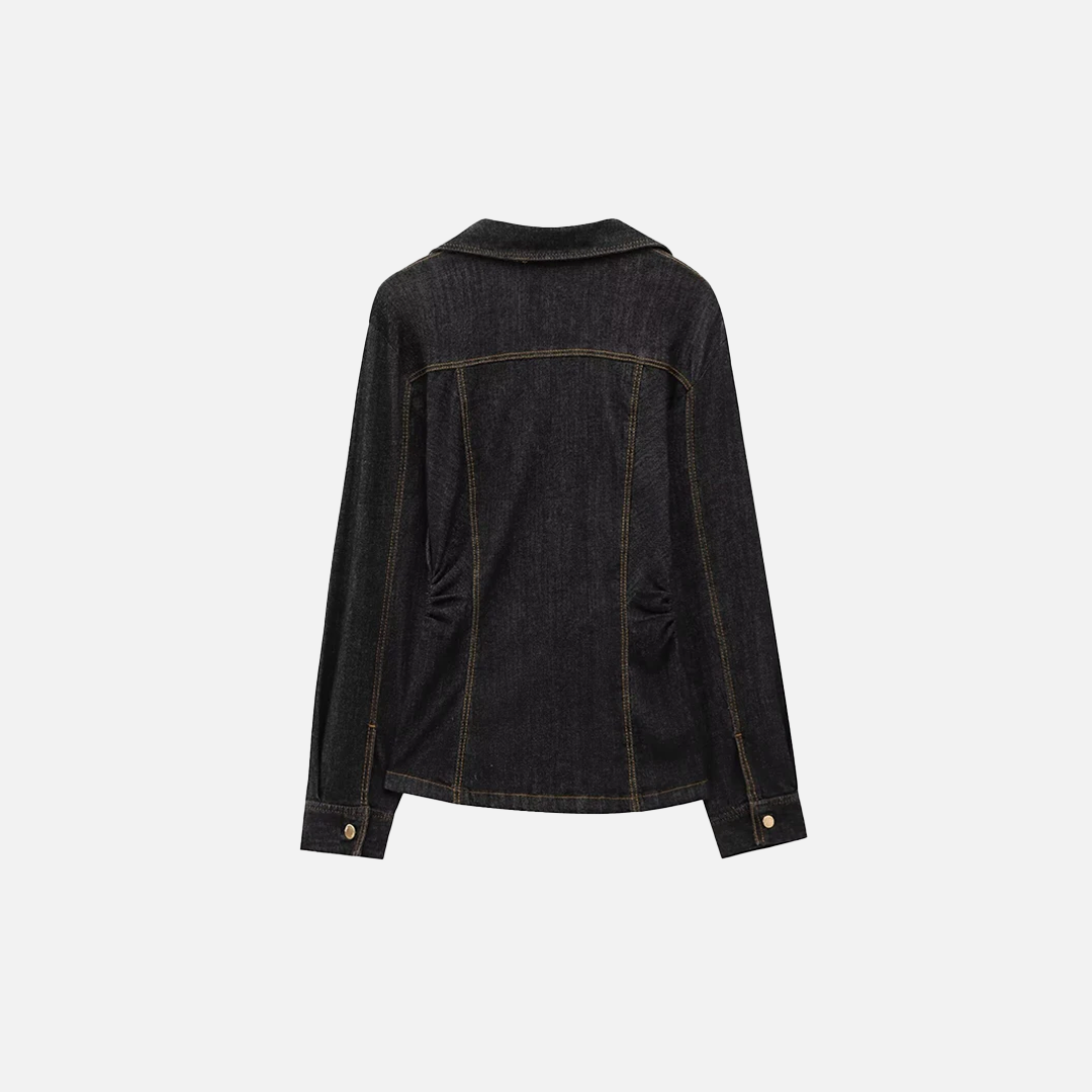 Fashionable Chic Lapel Neck Denim Jacket - Luxuryurbanwear