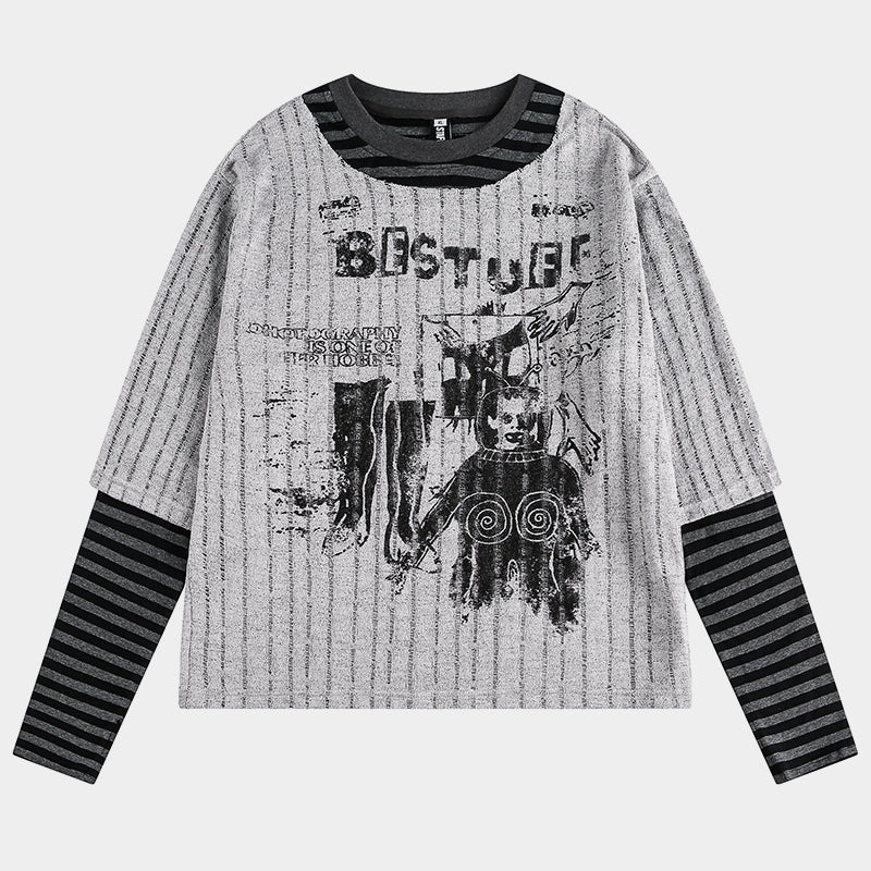 Vintage Punk Graphic | Patchwork Sweatshirt - Luxuryurbanwear