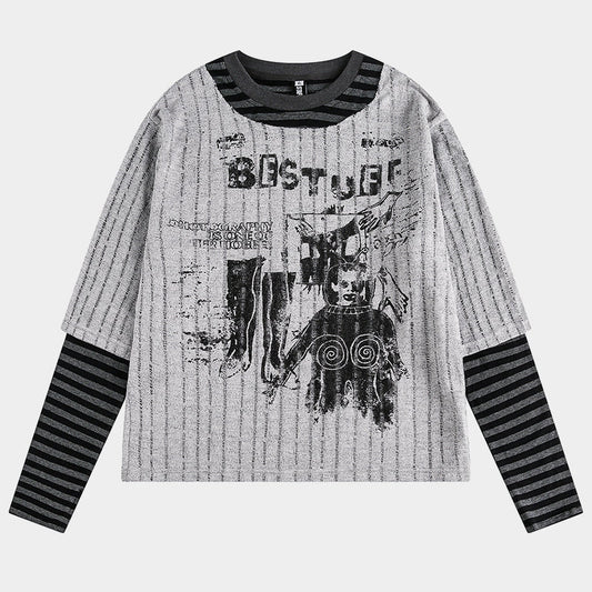 Vintage Punk Graphic | Patchwork Sweatshirt - Luxuryurbanwear