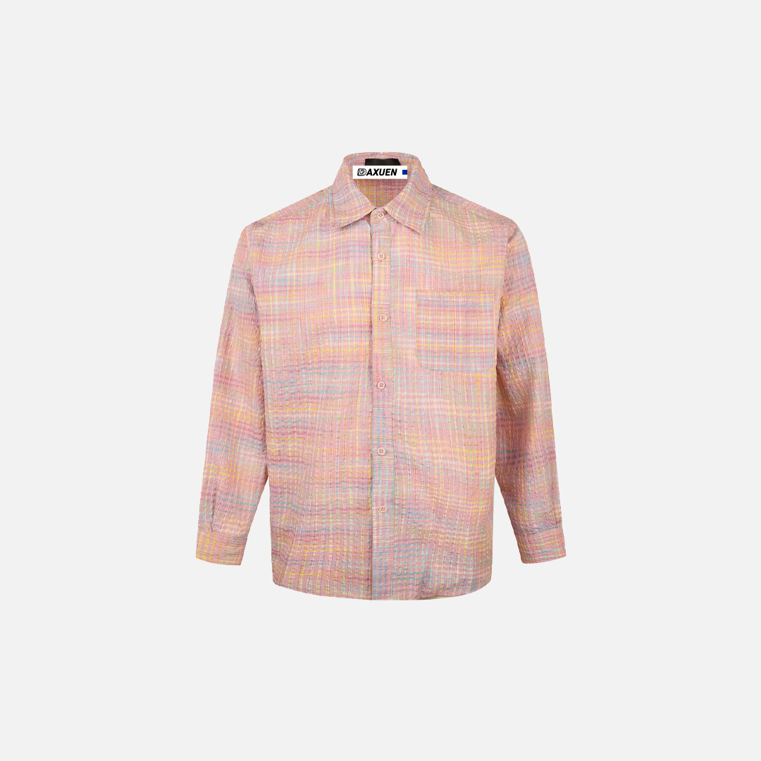 Bold Durable Checkered Bubble Cross Loose Shirt - Luxuryurbanwear
