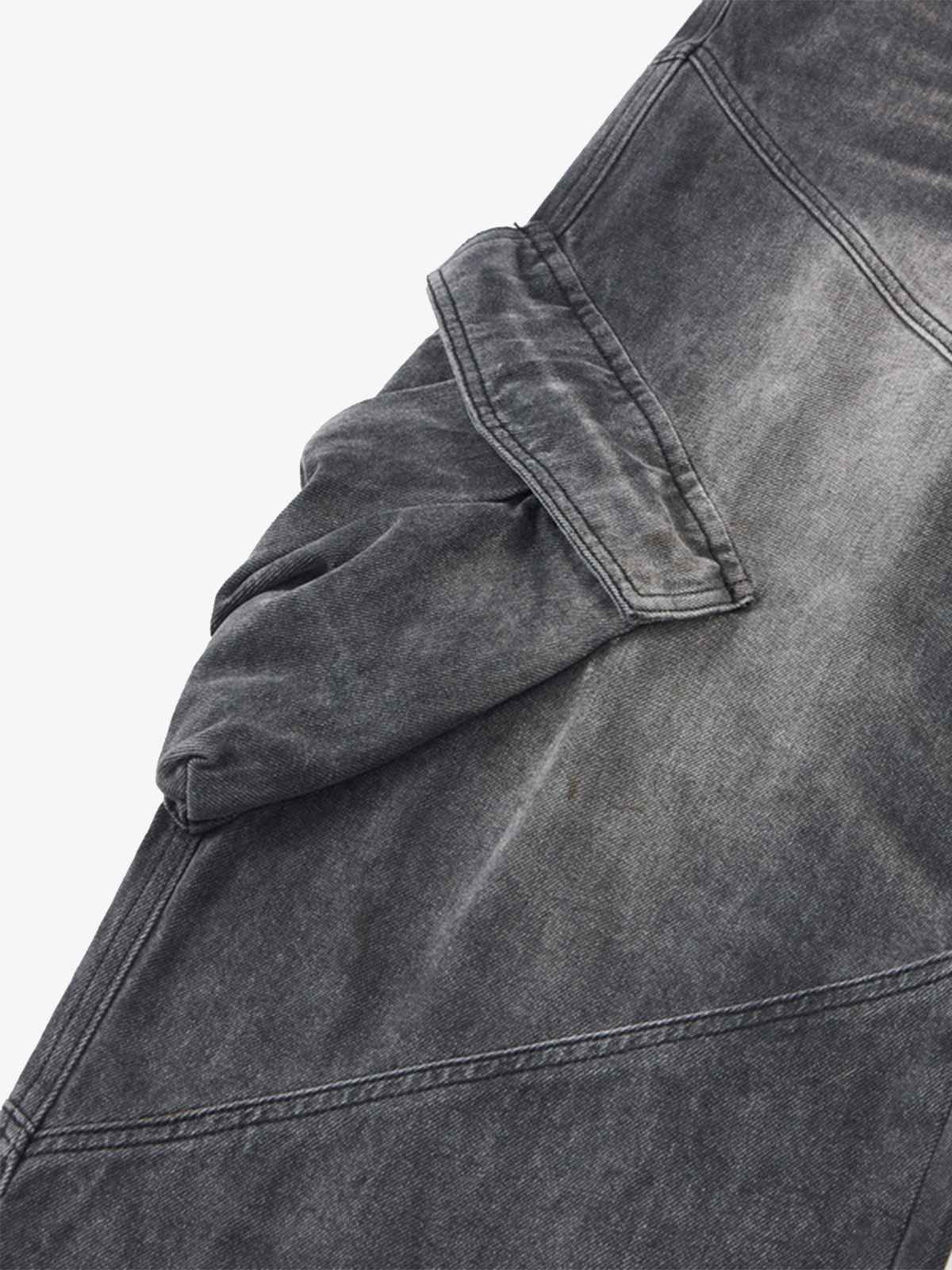 Vintage Washed Multi Pocket Cargo Jeans