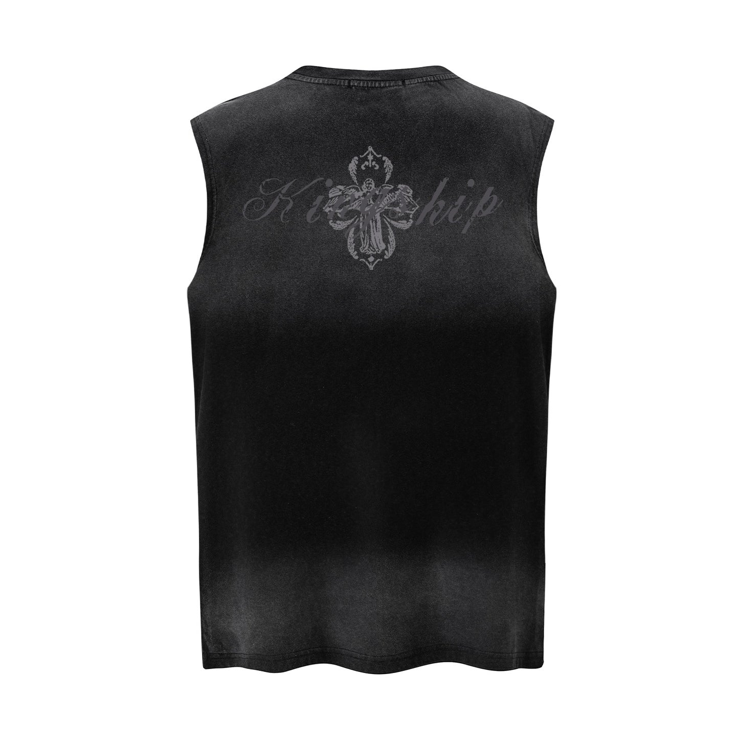 Gradient letter printed vest