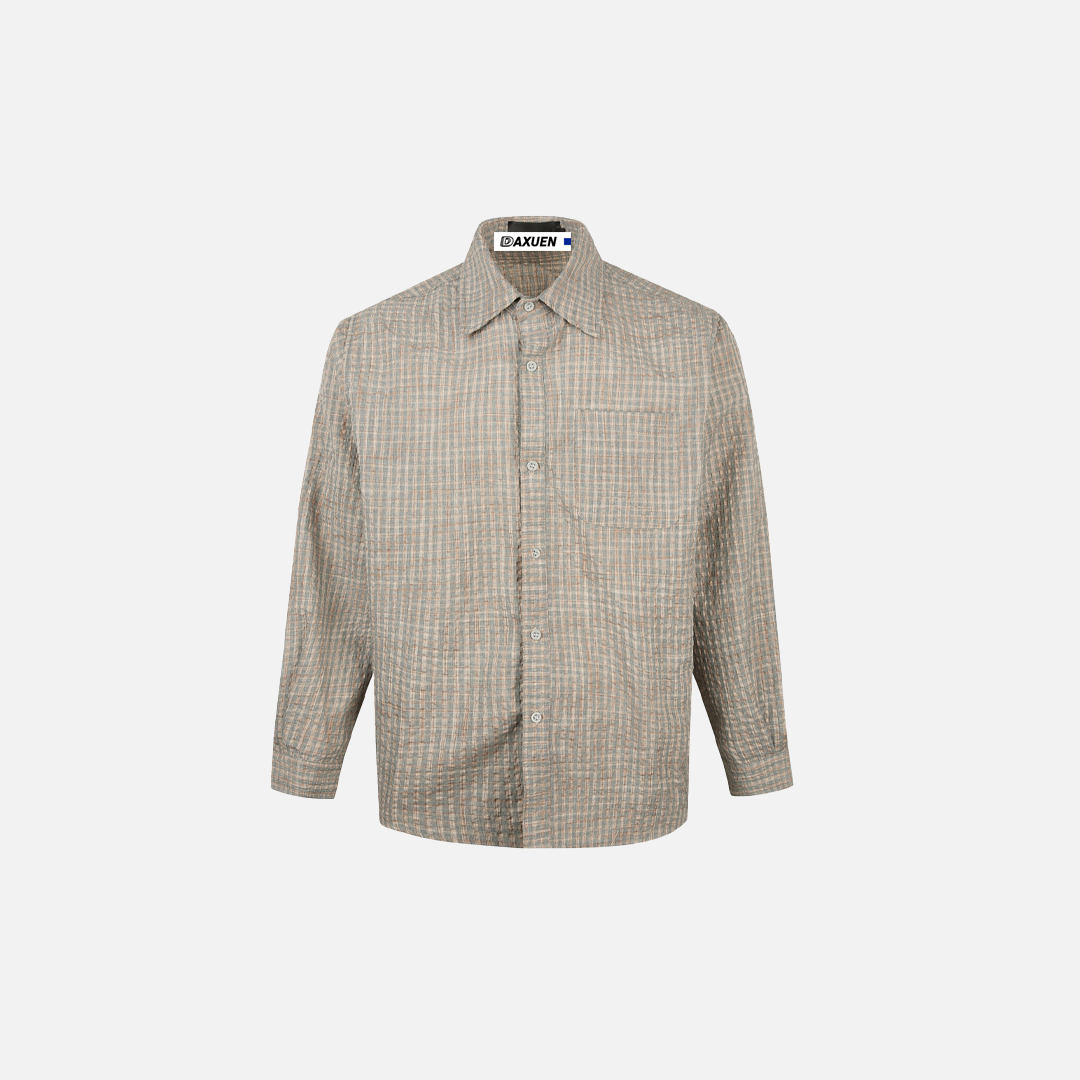 Bold Durable Checkered Bubble Cross Loose Shirt - Luxuryurbanwear
