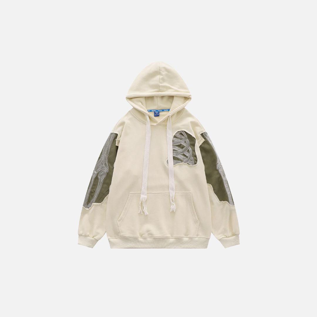 Autumn Skull Embroidered Hip Hop Cotton Hoodie - Luxuryurbanwear