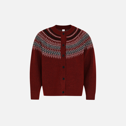 Flattering Tribal Totem Jacquard Knit Round neck Cardigan - Luxuryurbanwear
