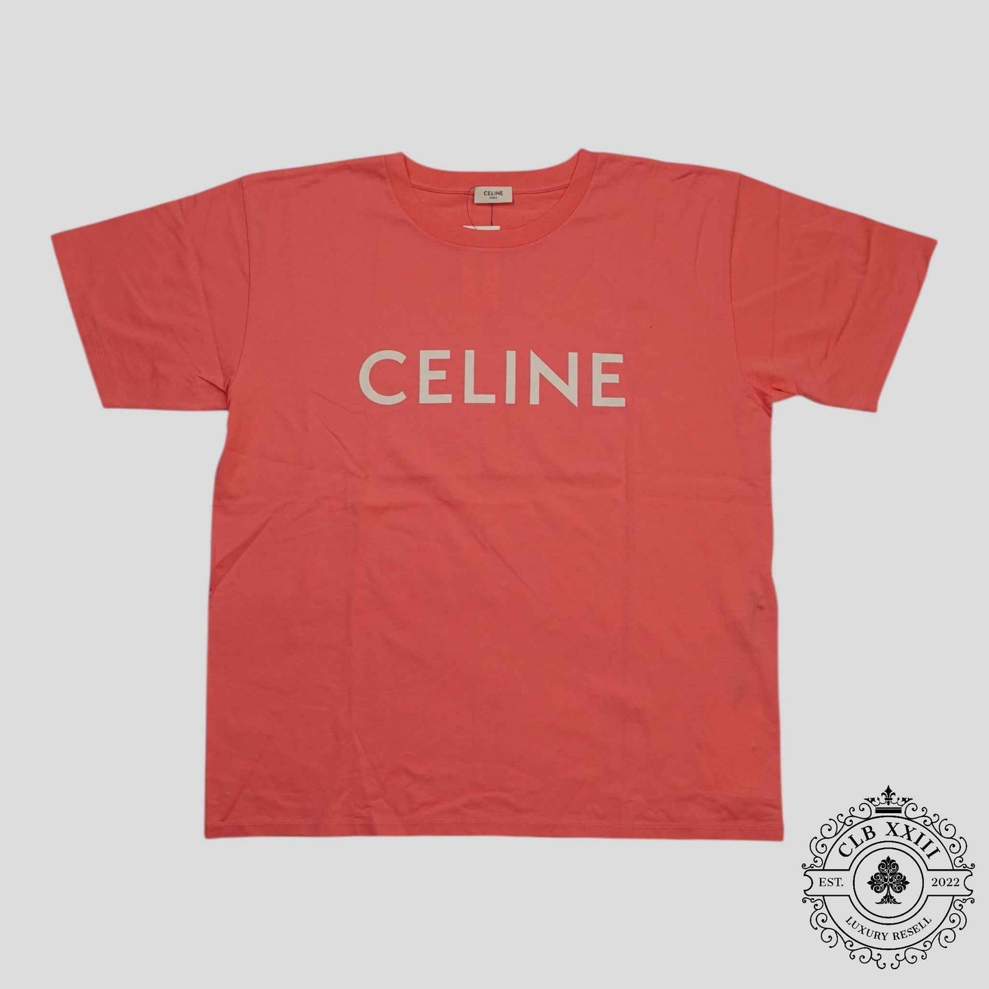 Celine Homme Logo Tee in Pink