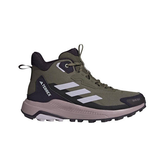 adidas Womens Terrex Anylander Mid Top Rain.RDY Hiking Sneaker Olive Strata/Silver Dawn/Amber Tint 5