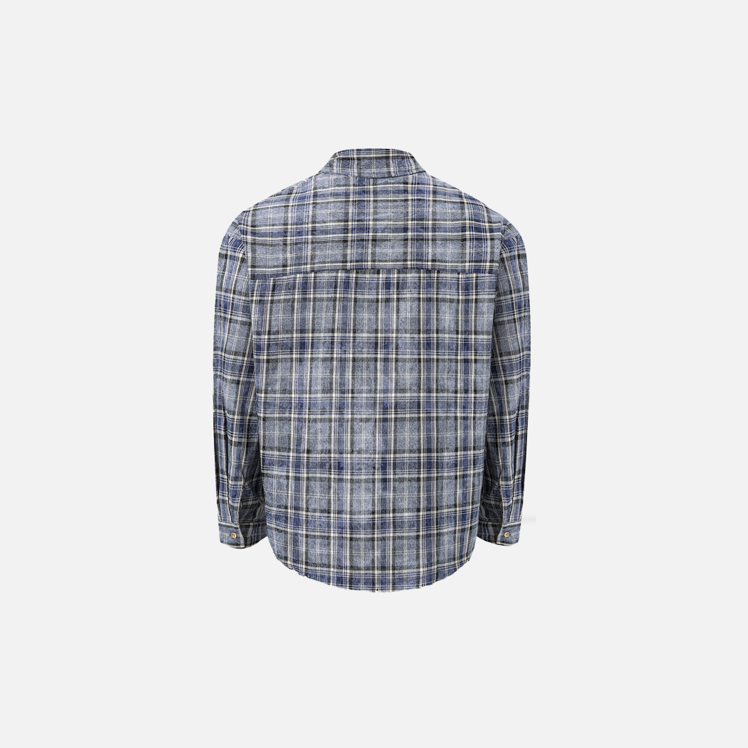 Premium Plush Plaid Long Sleeve Casual Shirt - Luxuryurbanwear