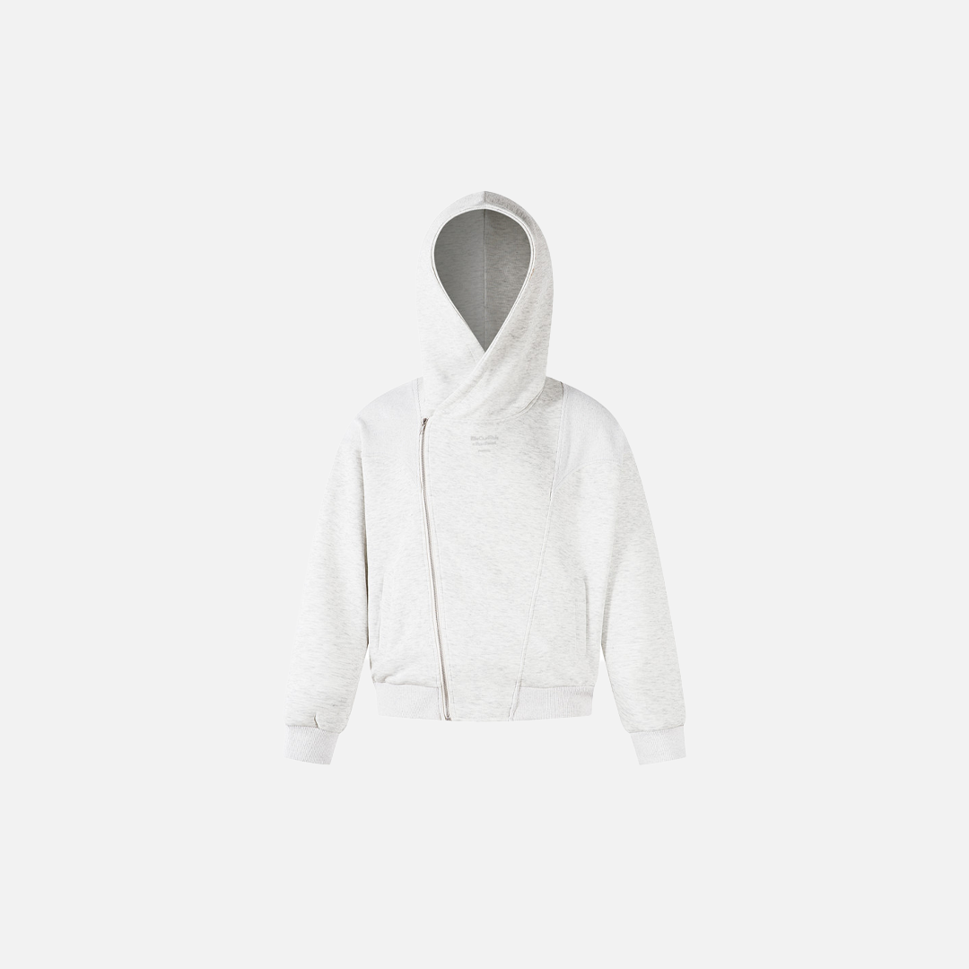 Fashionable Irregular Zip Up Hooded Sweatshirt - Luxuryurbanwear
