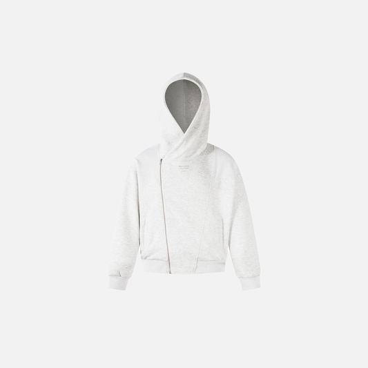 Fashionable Irregular Zip Up Hooded Sweatshirt - Luxuryurbanwear