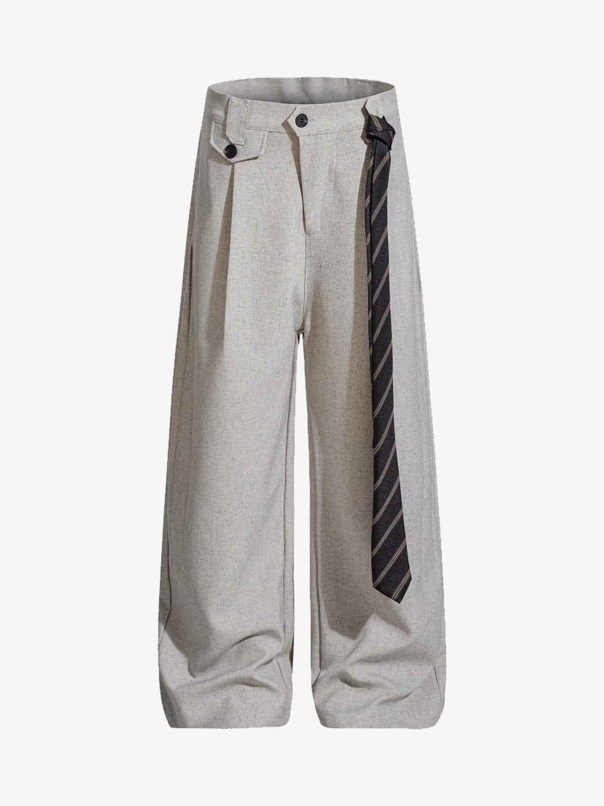 Tie Detail Relaxed Fit Draped Suit Pants