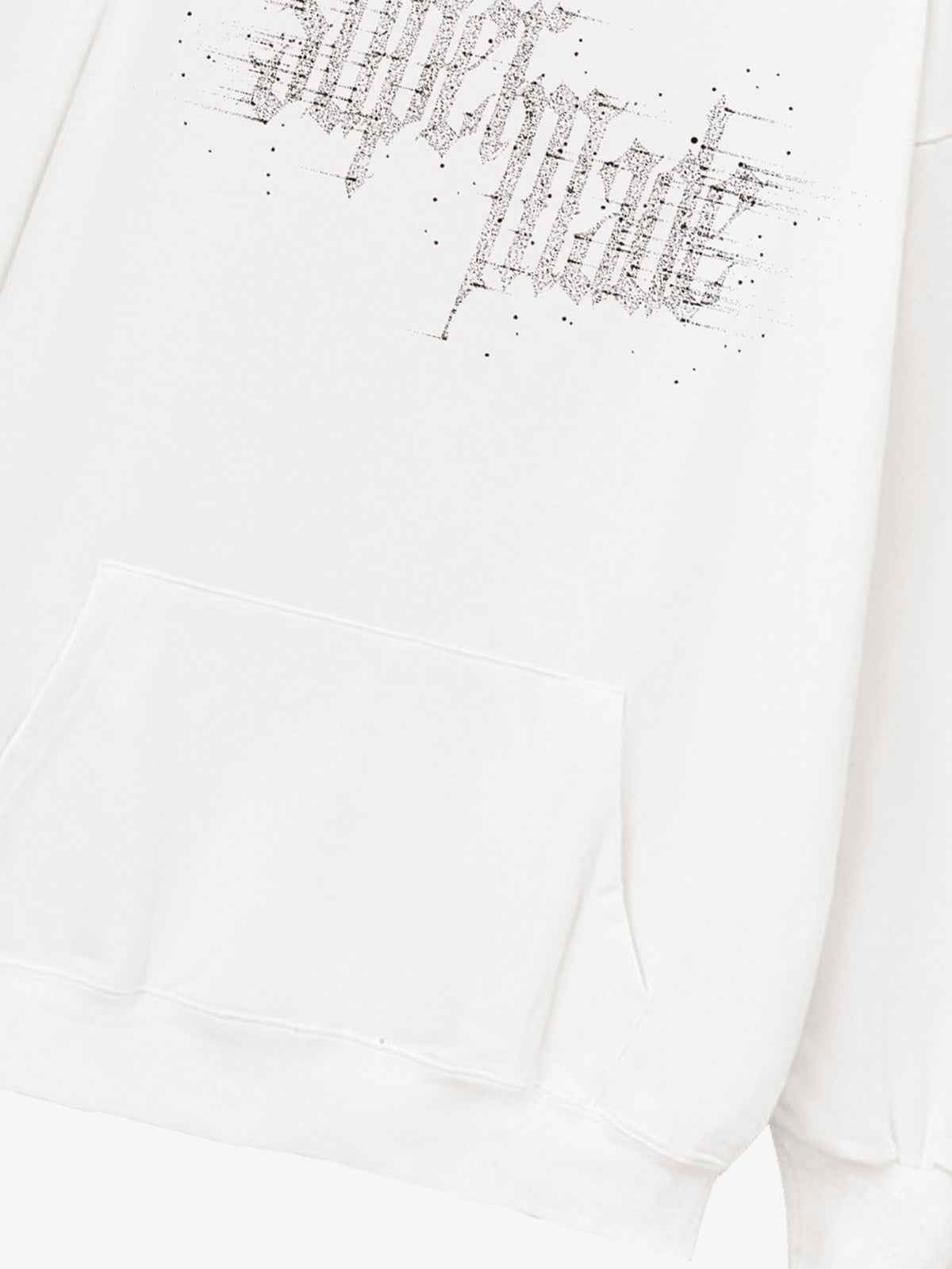 Rhinestone Distressed Letter Graphic Hoodie
