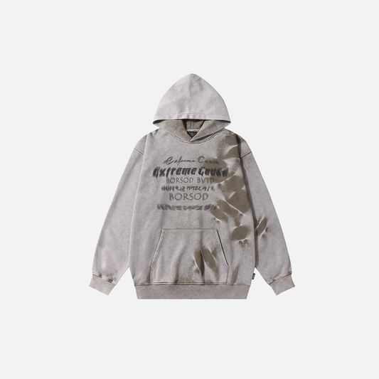 Streetwear Retro Letter Graphic Tie Dye Cotton Hoodie - Luxuryurbanwear