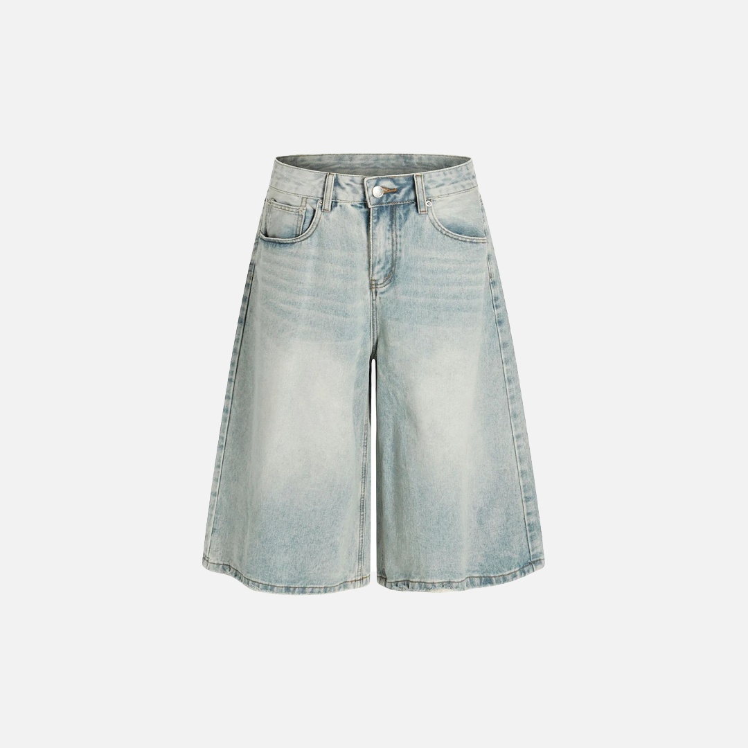 Streetwear Cropped Wide Leg Cropped Denim Short - Luxuryurbanwear